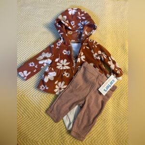 Carters Brown Floral Set